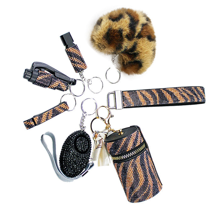 Wholesale 7 Piece Aluminum Alloy Multi Color Personal Alarm Keychain Set Love Theme Fashion Accessory Gift