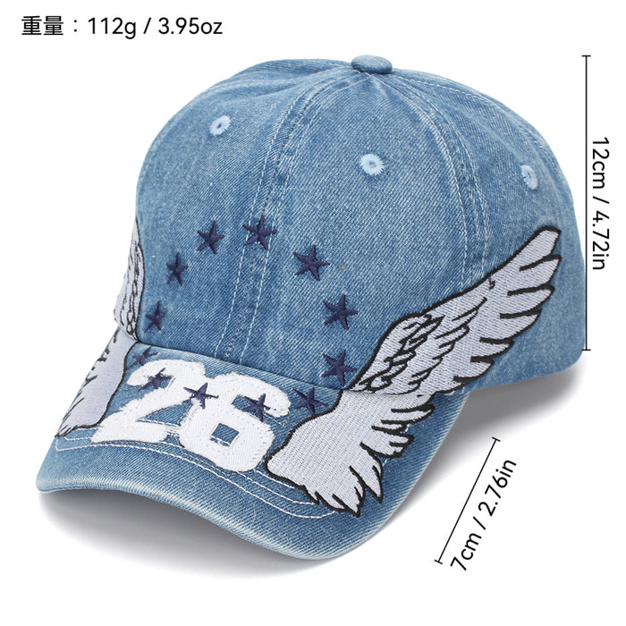 Wholesale Boutique Cowboy Baseball Cap with Wing Embroidery and Sun Protection