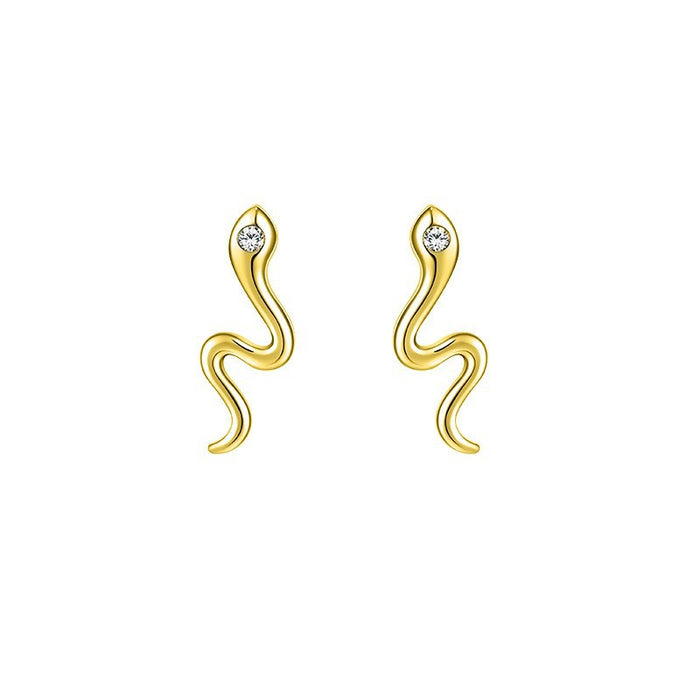 Wholesale Earstuds with unique personality, small diamonds, agile snake shaped earrings