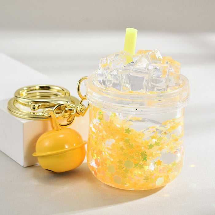 Wholesale Acrylic oil-filled pendant,  glow-in-the-dark iceberg cup keychain