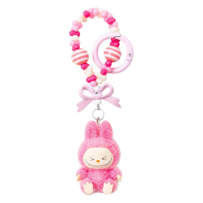 Wholesale Flocked mini keychain,  vinyl,  cute grain,  strolling bag,  mobile phone pendant,  cute ornament