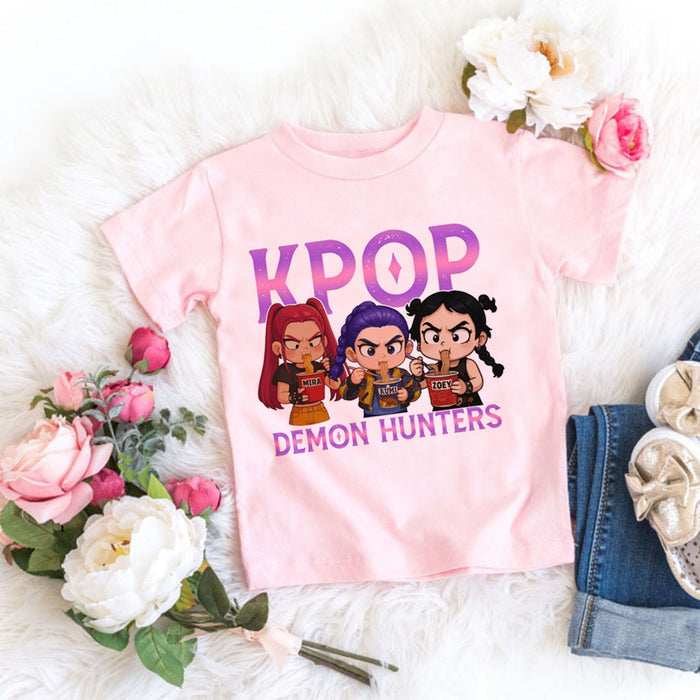 Wholesale Cotton Casual Teen T Shirt K Pop  Fan Gift Striped Round Neck Short Sleeve