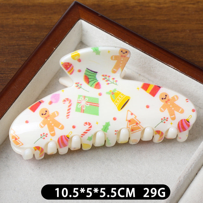 Wholesale Sweet Christmas Plaid Bear Large Plastic Hair Claw Clip Stylish Fashion Accessory For Women Great Gift Or Boutique Resale
