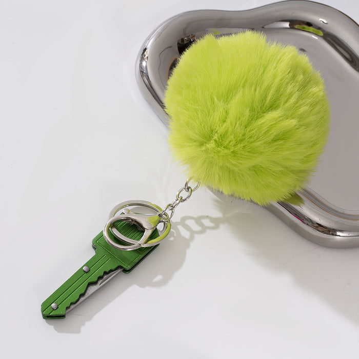 Wholesale Mini Multi-function Key Knife Fur Ball Two-piece Metal Keychain JDC-KC-ZY036