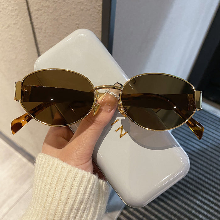 Wholesale Round frame sunglasses, high-end and fashionable, driving glasses, UV protection, photography sunglasses, decoration
