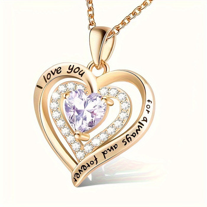 Wholesale December birthstone heart-shaped diamond necklaces