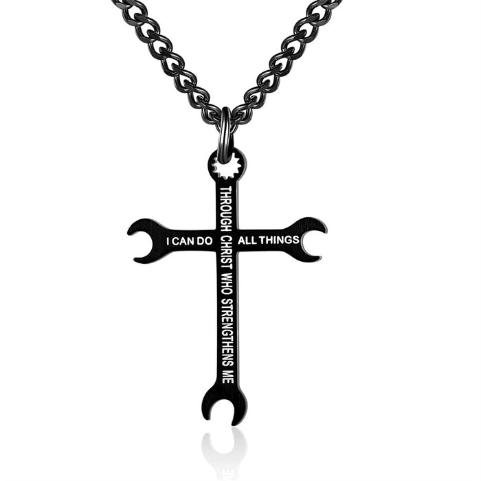 Wholesale Stainless steel cross necklace pendant necklace