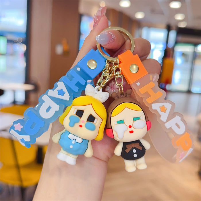 Wholesale Crying Doll Keychain Pendant Cute PVC Cartoon Bag Charm Gift Boutique Resale
