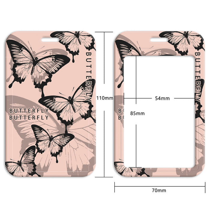 Wholesale Butterfly-shaped phone lanyard Keychain with a rigid card holder