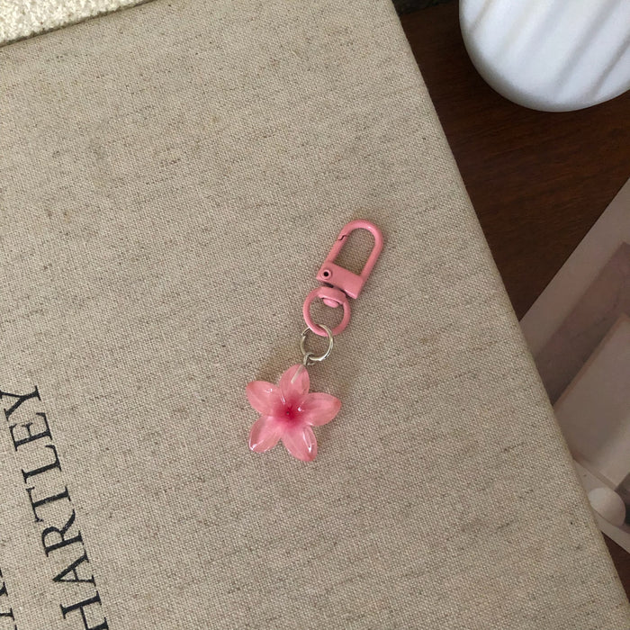 Wholesale Colorful transparent flower keychains