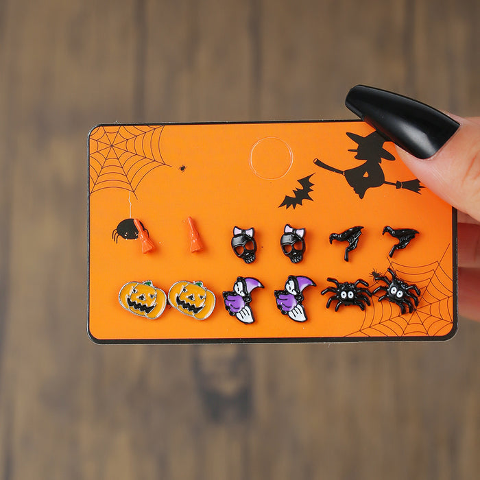 Wholesale  Earring Set Pumpkin Skull  Design Alloy Party Wear Jewelry Accessory