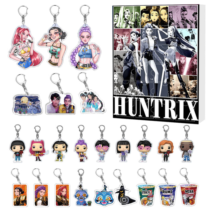 Wholesale KPOP Christmas Countdown Calendar Blind Box Flat Acrylic Keychain Ornament