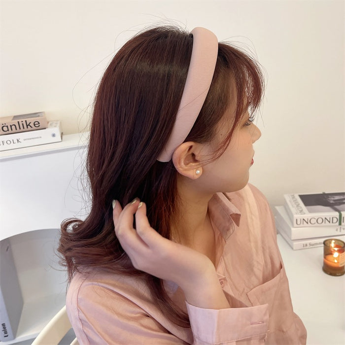Wholesale Solid color fabric headband with versatile hair clips and external headband