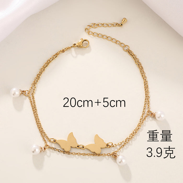 Wholesale Fashionable double-sided butterfly bracelet with a high-end feel