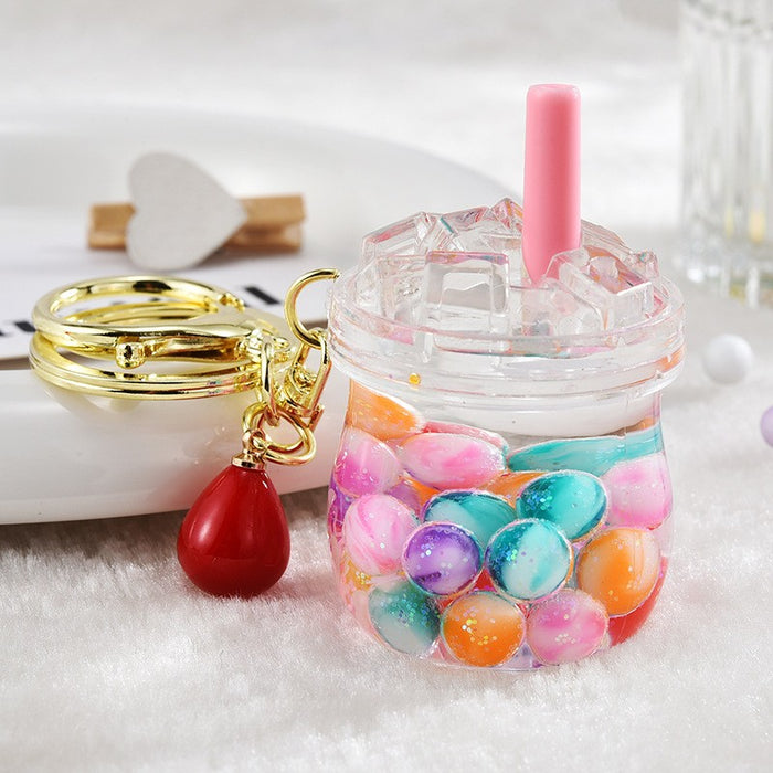 Wholesale Acrylic oil-filled pendant,  glow-in-the-dark iceberg cup keychain
