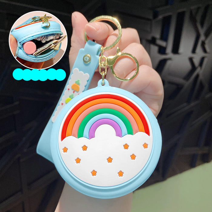 Wholesale Rainbow Silicone Cartoon Key Wallet