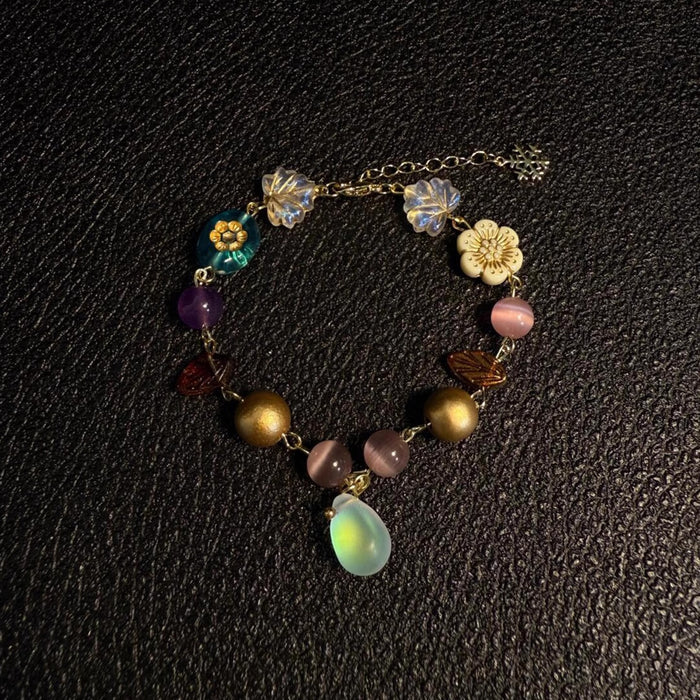 Wholesale Simplicity, individuality, fashion, flower droplet pendant bracelet, niche design, temperament, individuality, fashion, versatile bracelet