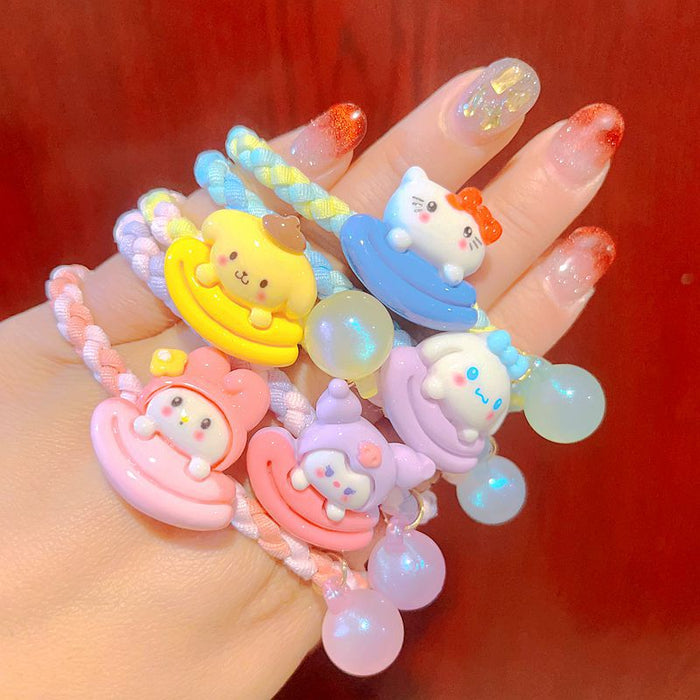 Wholesale 10PCS Children's Cartoon Luminous Bear Woven Hanging Beads Plastic Hair Rope JDC-HS-Yuwei002