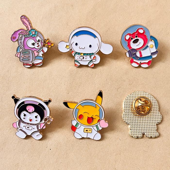 Wholesale High end, niche metal brooch, cartoon badge, cute student clothing accessories