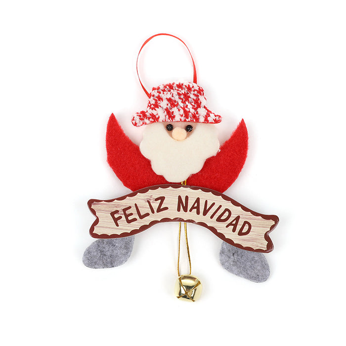 Wholesale Christmas pendant cute cartoon Santa Elk decorations Christmas tree Bell pendant spot