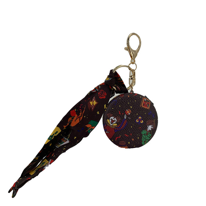 Wholesale light luxury and exquisite presbyopic leather cosmetic mirror key chain pendant double-sided mirror bag pendant JDC-KC-JiYou007
