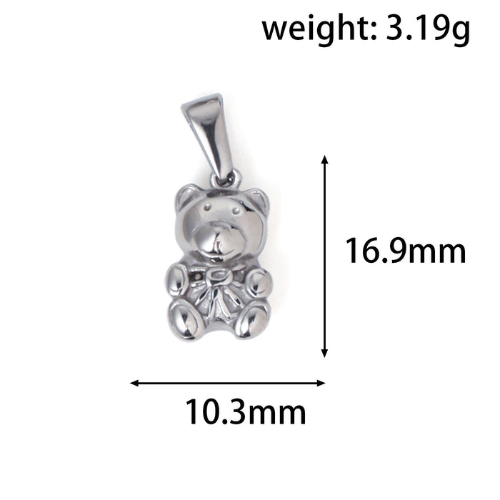 Wholesale 6pcs/set Love Angel Bear Stainless Steel Plated 24K  Pendant Accessories