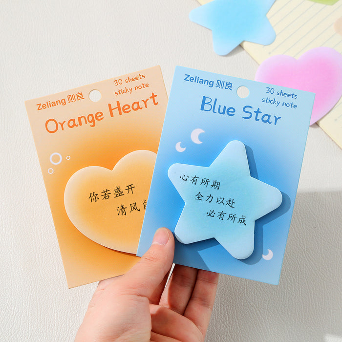 Wholesale Color Blush Halo Gradient Love Star Sticker Note