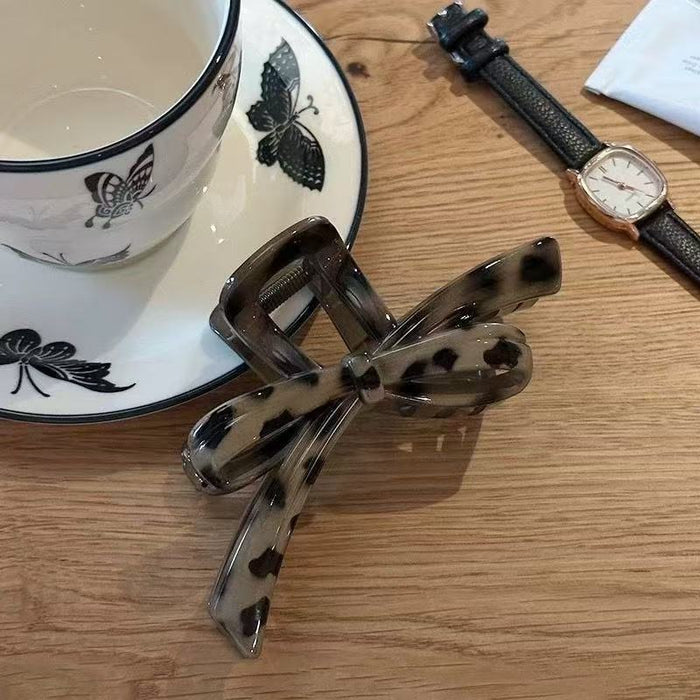 Wholesale Leopard Print Bow Clip for Women Hair Shark Clip Elegant Hairpin Hairpin