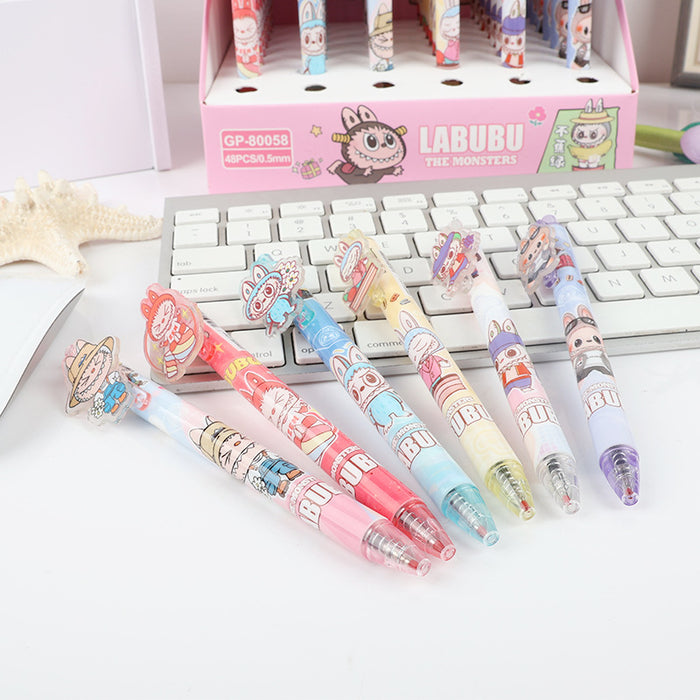 Wholesale Cartoon patch press pen student daily writing pen black gel pen