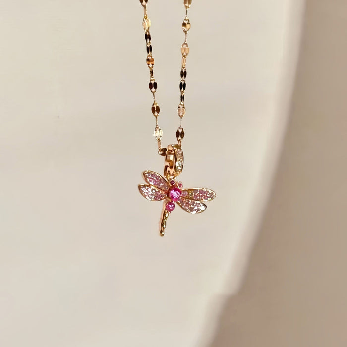 Wholesale Vintage Full Rhinestone Dragonfly Pendant Necklace and Ring Set