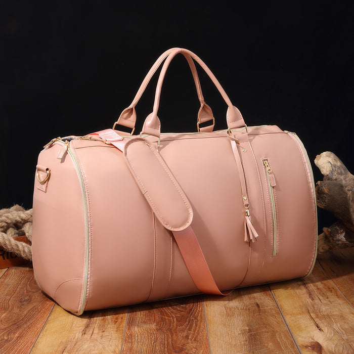 Wholesale Travel convenient carry-on clothing bag large PU leather duffel bag for women