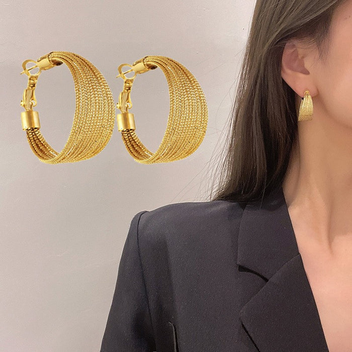 Wholesale Multi-layered Hoop Copper Earrings JDC-ES-LiR002