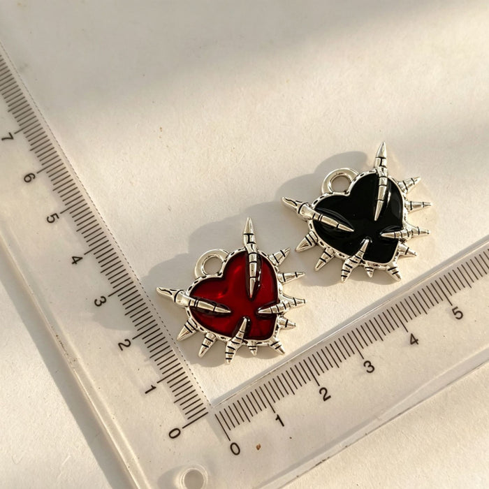 Wholesale Gothic  n Heart Metal Pendants Black Alloy DIY Jewelry Accessories For Bracelet Necklace Earrings