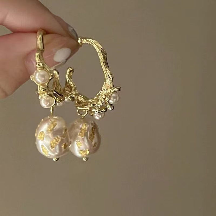 Wholesale Imitation Pearl C- shaped Earrings Light Luxury Niche Design Fairy Elegant Earrings