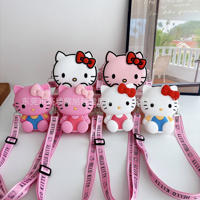 Wholesale Silicone Cartoon Cat Crossbody Bag for Girls Cute Face Purse