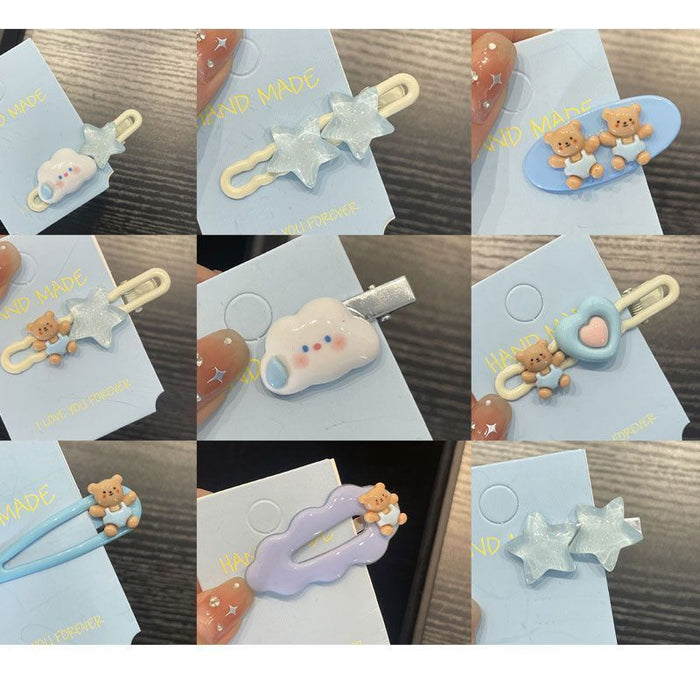 Wholesale  Cute  hairpin female star side bangs clip  clip  hairpin headdress