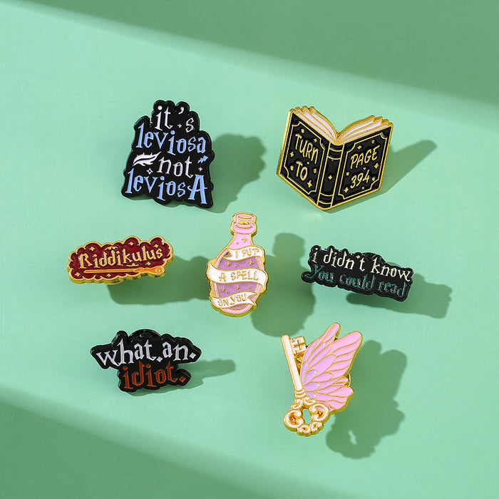 Wholesale Metal Letter Brooch Pin With Butterfly And English Quote Design Stylish Jewelry Accessory