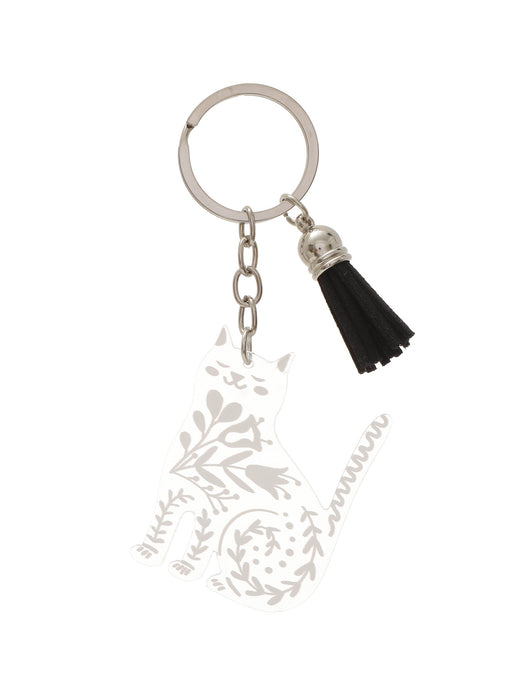 Wholesale Kitten Transparent Acrylic Tassel Pendant Keychain JDC-KC-RongRui043