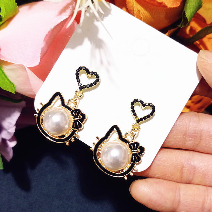 Wholesale Cute Alloy Cartoon Rhinestone Earrings JDC-ES-Xiaox011