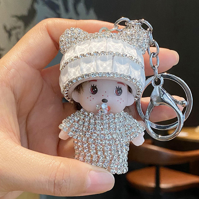 Wholesale Diamond-encrusted Cute Plush Doll Keychain JDC-KC-ManL002