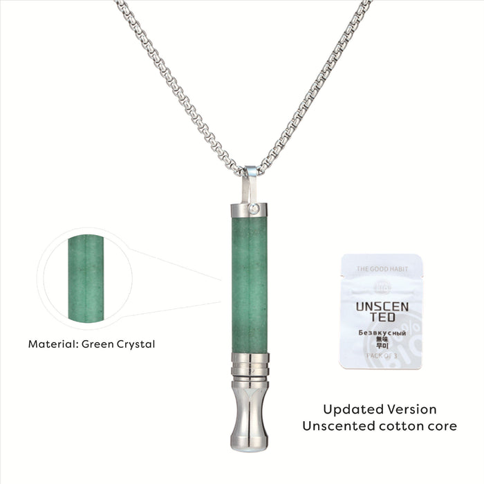 Wholesale Necklace Natural Stone Round Tube Meditation Stress Relieving Jewelry Titanium Steel