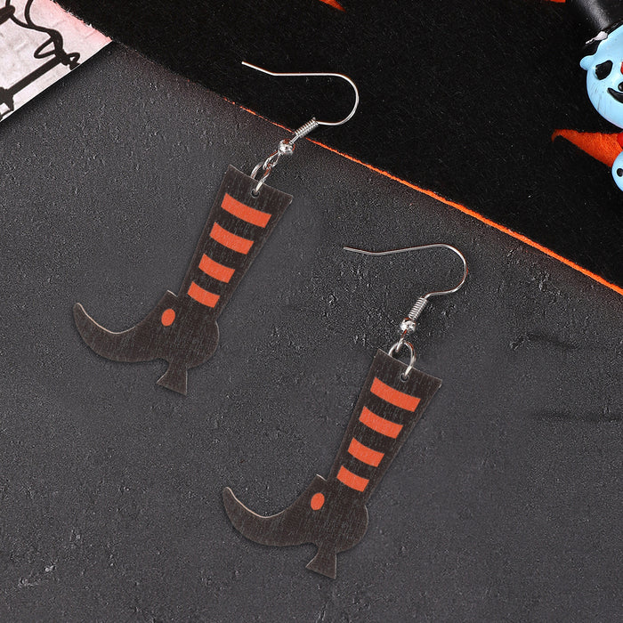 Wholesale hat boots hairstyle wooden wood earrings earrings