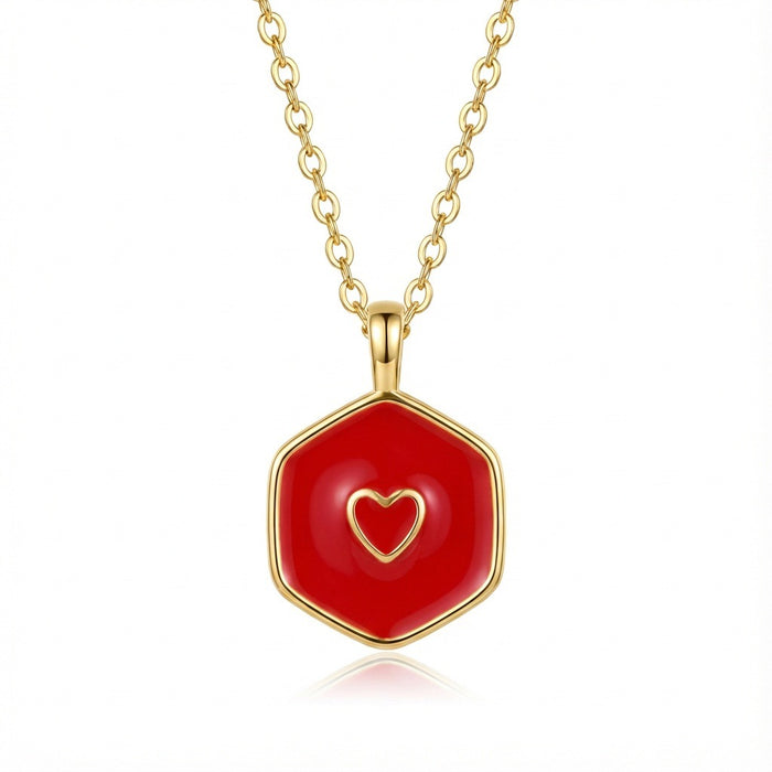 Wholesale Colorful enamel heart-shaped luminous choker  necklace for Valentine' s Day