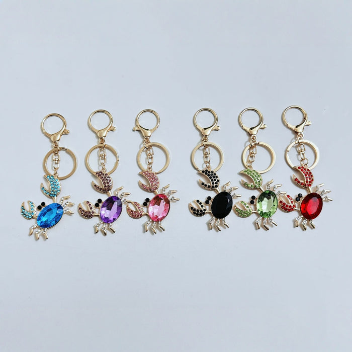 Wholesale Zinc Alloy Rhinestone Crab Keychain Trendy Cancer Zodiac Charm For Women S Bags And Keys