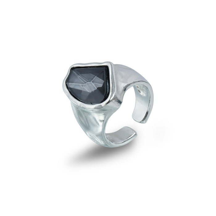 Wholesale Geometric Black Diamond Adjustable Ring