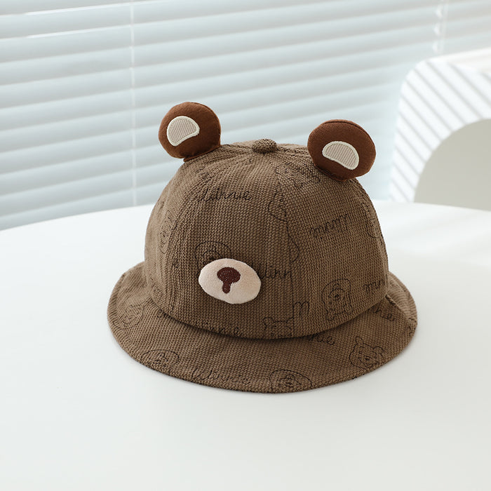 Wholesale Fleece Lined Kids Bucket Hat With Bee Pattern Autumn Casual Chic
