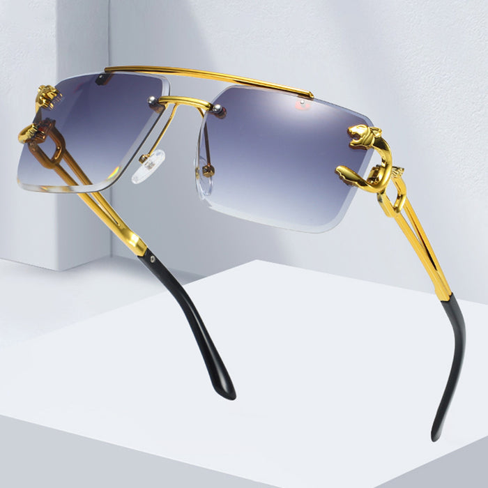 Wholesale New Fashionable Personalized Frameless Sunglasses Trendy Glasses Outdoor Driving Sunglasses