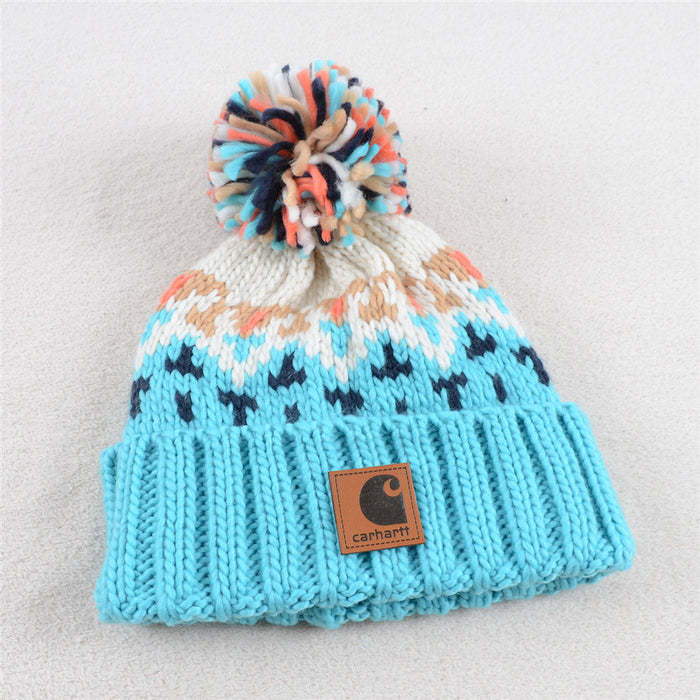 Wholesale Woolen Ball Jacquard Knit Caps (F) JDC-FH-KuT020