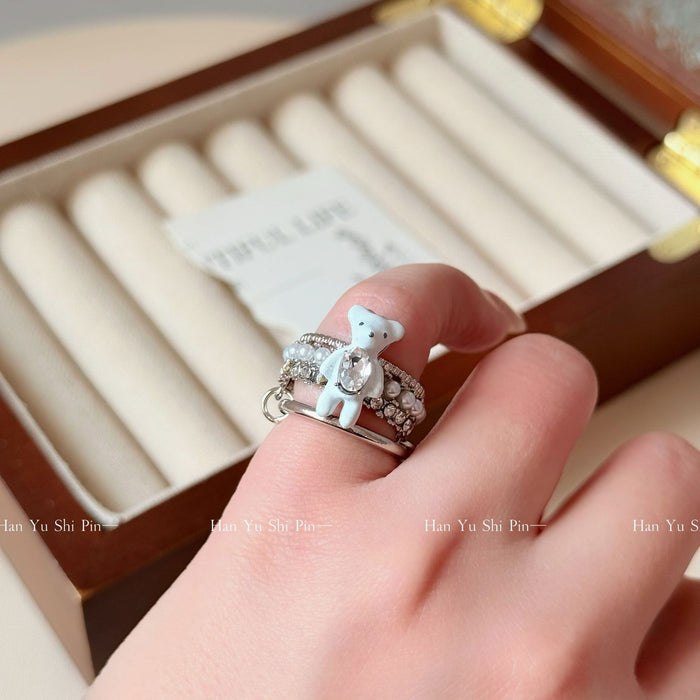 Wholesale  Ring with Enamel and Tiger's Eye Stone