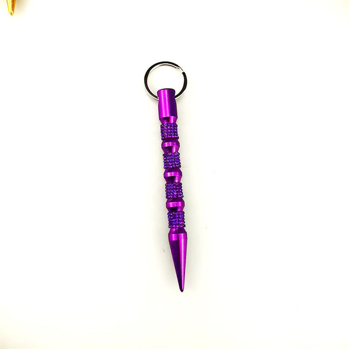 Wholesale Chic Rhinestone Self Defense Stick Keychain Black Alloy Fashion Jewelry Accessory Gift